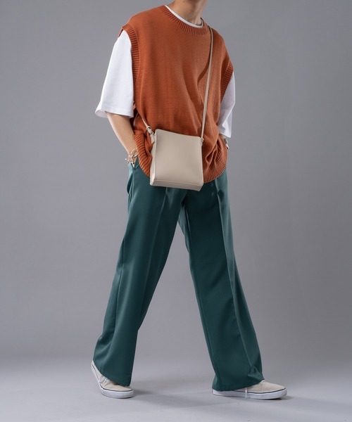 kutir（クティール）の「スクエアショルダーバッグ（ショルダーバッグ・メンズ・ブラック/ベージュ/ブルーグリーン・FREE）」の17枚目の写真