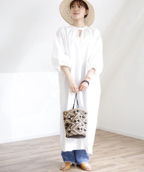 UNFIELD（アンフィールド）の「【UNFIELD ギャザーボリュームワンピース】（ワンピース・レディース・ホワイト/ブラック・FREE）」の12枚目の写真