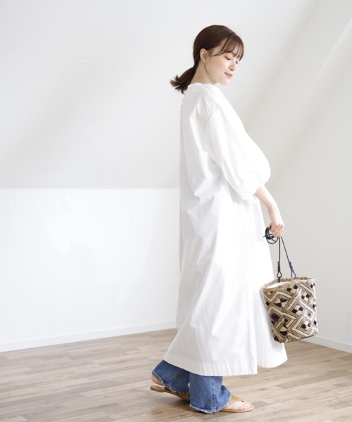 UNFIELD（アンフィールド）の「【UNFIELD ギャザーボリュームワンピース】（ワンピース・レディース・ホワイト/ブラック・FREE）」の9枚目の写真