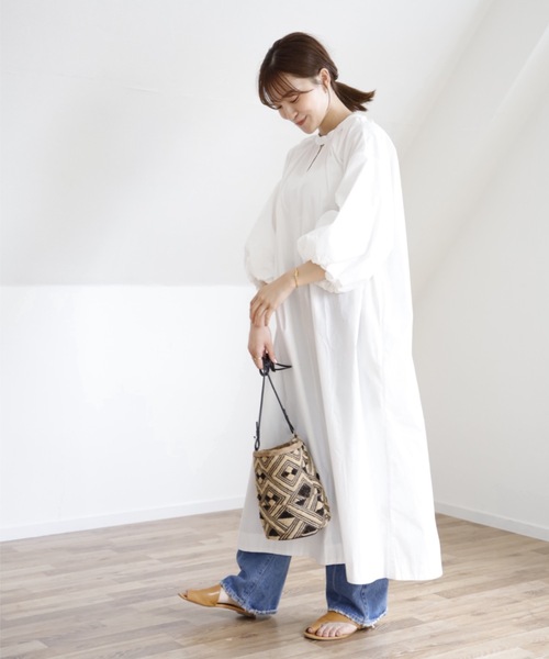 UNFIELD（アンフィールド）の「【UNFIELD ギャザーボリュームワンピース】（ワンピース・レディース・ホワイト/ブラック・FREE）」の17枚目の写真