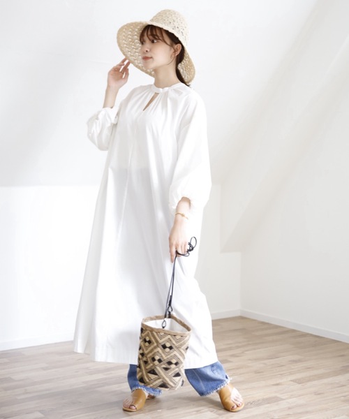 UNFIELD（アンフィールド）の「【UNFIELD ギャザーボリュームワンピース】（ワンピース・レディース・ホワイト/ブラック・FREE）」の14枚目の写真