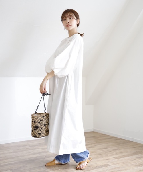 UNFIELD（アンフィールド）の「【UNFIELD ギャザーボリュームワンピース】（ワンピース・レディース・ホワイト/ブラック・FREE）」の11枚目の写真