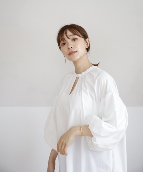 UNFIELD（アンフィールド）の「【UNFIELD ギャザーボリュームワンピース】（ワンピース・レディース・ホワイト/ブラック・FREE）」の15枚目の写真