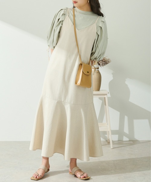 Ambre Neige(アンブルネージュ)の「タックパワーショルダートップス/【WEB/EC限定商品】(Tシャツ/カットソー・レディース・アイボリー/モカ/ミント/ライトブラウン/ライトベージュ・FREE)」の7枚目の写真