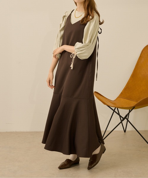 Ambre Neige(アンブルネージュ)の「タックパワーショルダートップス/【WEB/EC限定商品】(Tシャツ/カットソー・レディース・アイボリー/モカ/ミント/ライトブラウン/ライトベージュ・FREE)」の20枚目の写真