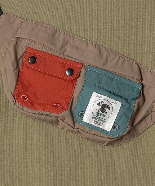 grn（ジーアールエヌ）の「【キッズ】〔別注〕TJ EX grn outdoor（ジーアールエヌ アウトドア）フェイクポーチTEE / Tシャツ（Tシャツ/カットソー・キッズ・ホワイト/オリーブ・S 125-135cm/XS 105-115cm）」の7枚目の写真