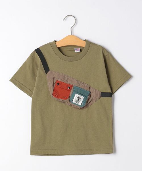 grn（ジーアールエヌ）の「【キッズ】〔別注〕TJ EX grn outdoor（ジーアールエヌ アウトドア）フェイクポーチTEE / Tシャツ（Tシャツ/カットソー・キッズ・ホワイト/オリーブ・S 125-135cm/XS 105-115cm）」の15枚目の写真