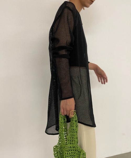 Solace（ソレイス）の「メッシュロングプルオーバー（Tシャツ/カットソー・レディース・ブラック/ナチュラル・FREE）」の3枚目の写真