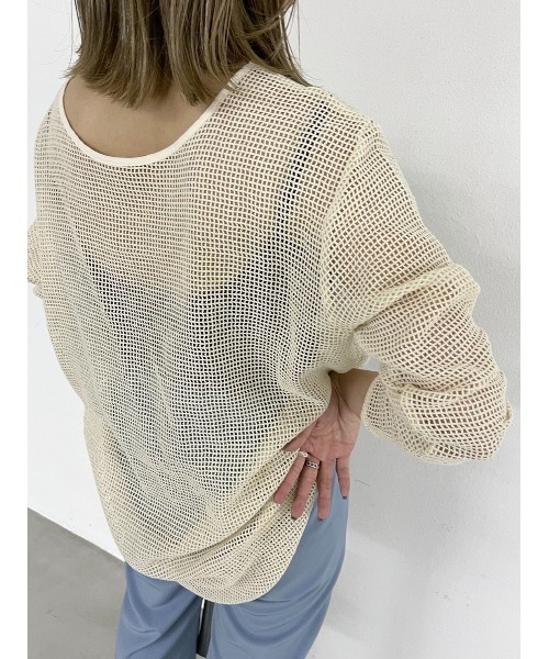 Solace（ソレイス）の「メッシュロングプルオーバー（Tシャツ/カットソー・レディース・ブラック/ナチュラル・FREE）」の8枚目の写真