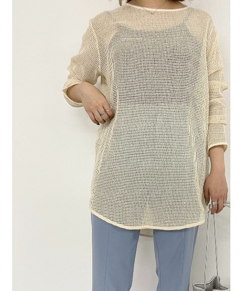 Solace（ソレイス）の「メッシュロングプルオーバー（Tシャツ/カットソー・レディース・ブラック/ナチュラル・FREE）」の9枚目の写真