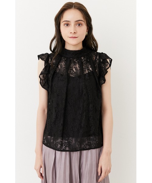 rienda(リエンダ)の「2WAYフリルレーストップス(シャツ/ブラウス・レディース・ホワイト/ブラック/ミント・FREE)」の8枚目の写真