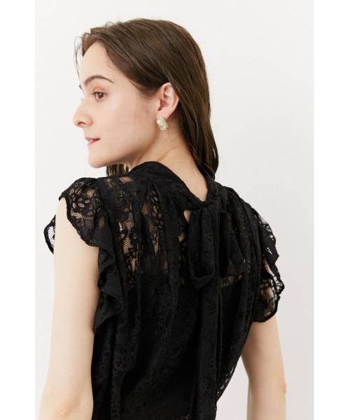 rienda(リエンダ)の「2WAYフリルレーストップス(シャツ/ブラウス・レディース・ホワイト/ブラック/ミント・FREE)」の10枚目の写真