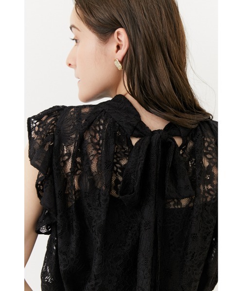 rienda(リエンダ)の「2WAYフリルレーストップス(シャツ/ブラウス・レディース・ホワイト/ブラック/ミント・FREE)」の11枚目の写真