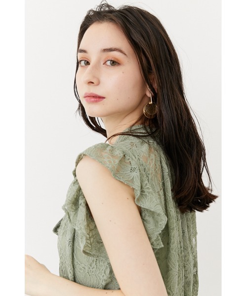 rienda(リエンダ)の「2WAYフリルレーストップス(シャツ/ブラウス・レディース・ホワイト/ブラック/ミント・FREE)」の13枚目の写真