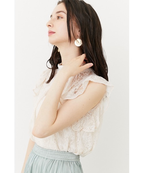 rienda(リエンダ)の「2WAYフリルレーストップス(シャツ/ブラウス・レディース・ホワイト/ブラック/ミント・FREE)」の19枚目の写真