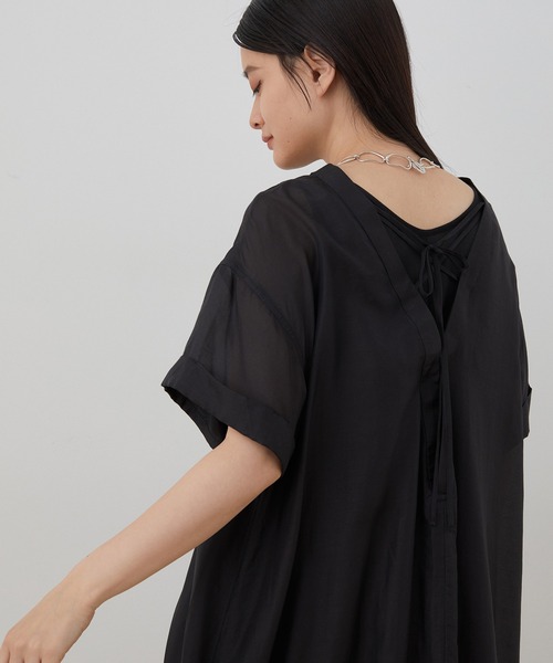 ADAM ET ROPE'(アダムエロペ)の「<SETアイテム>シアーTキャミワンピセット(ワンピース・レディース・ブラック/グリーン・FREE)」の7枚目の写真