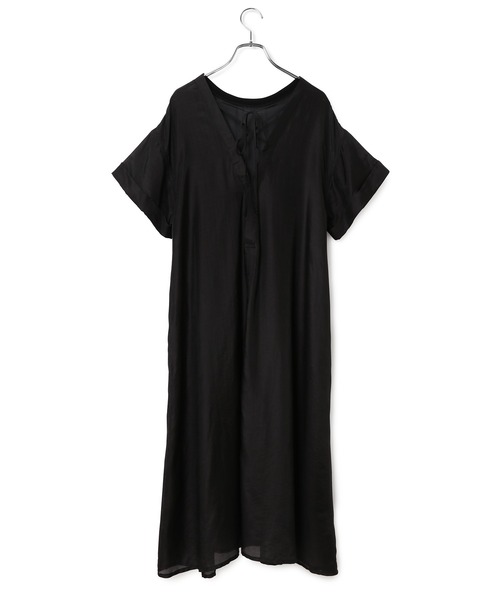 ADAM ET ROPE'(アダムエロペ)の「<SETアイテム>シアーTキャミワンピセット(ワンピース・レディース・ブラック/グリーン・FREE)」の9枚目の写真