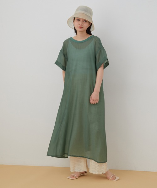 ADAM ET ROPE'(アダムエロペ)の「<SETアイテム>シアーTキャミワンピセット(ワンピース・レディース・ブラック/グリーン・FREE)」の19枚目の写真