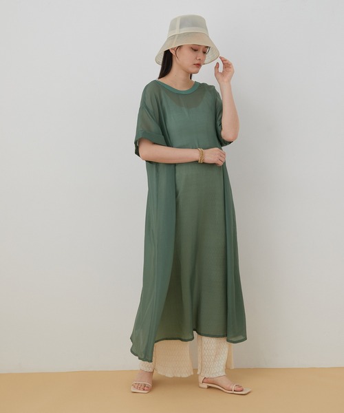 ADAM ET ROPE'(アダムエロペ)の「<SETアイテム>シアーTキャミワンピセット(ワンピース・レディース・ブラック/グリーン・FREE)」の20枚目の写真