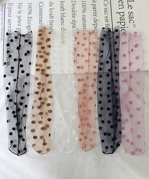 c.u.l(シーユーエル)の「【c.u.l】ドット柄チュールソックス cula217(ソックス/靴下・レディース・ホワイト/ブラック/パープル/ネイビー/ブラウン/ピンク・FREE)」の18枚目の写真