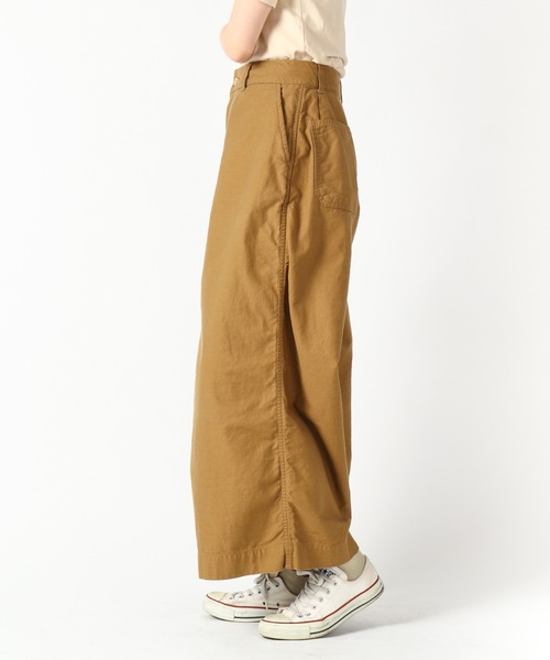 URVIN(アービン)の「ワイドワークパンツ / バックサテン(その他パンツ・レディース・カーキブラウン/キナリ・00)」の5枚目の写真