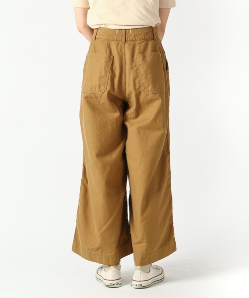 URVIN(アービン)の「ワイドワークパンツ / バックサテン(その他パンツ・レディース・カーキブラウン/キナリ・00)」の7枚目の写真