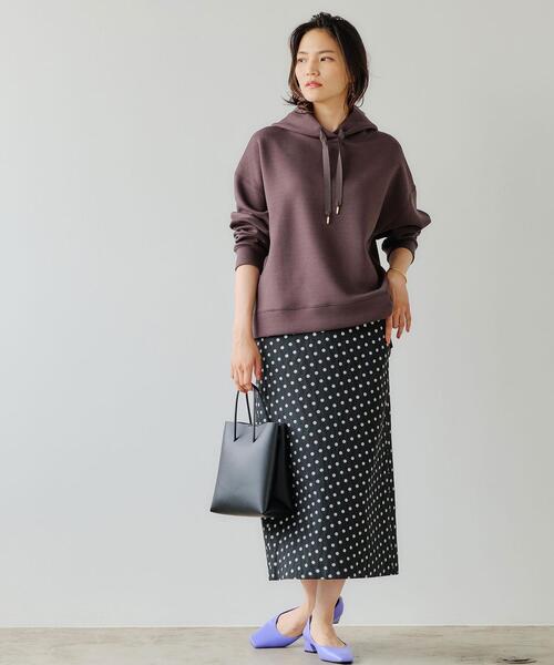 green label relaxing（グリーンレーベルリラクシング）の「ダンボール フード スリット プルオーバー カットソー パーカー（パーカー・レディース・ライトブルー/ダークグレー/モカ・FREE）」の5枚目の写真