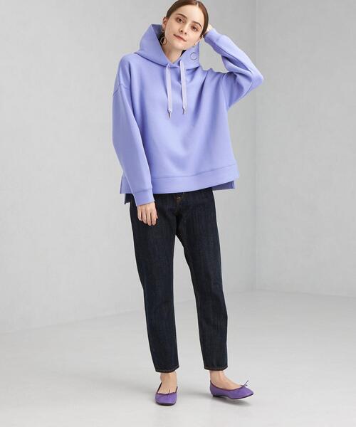 green label relaxing（グリーンレーベルリラクシング）の「ダンボール フード スリット プルオーバー カットソー パーカー（パーカー・レディース・ライトブルー/ダークグレー/モカ・FREE）」の15枚目の写真