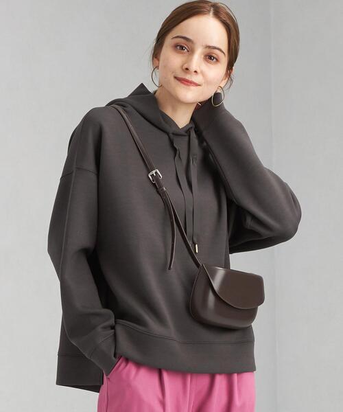 green label relaxing（グリーンレーベルリラクシング）の「ダンボール フード スリット プルオーバー カットソー パーカー（パーカー・レディース・ライトブルー/ダークグレー/モカ・FREE）」の20枚目の写真