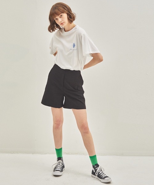 manavis7(マナビスセブン)の「【MANAVIS7 】バンディングショートパンツ / Banding Shorts(スラックス・レディース・ブラック/ベージュ・FREE)」の4枚目の写真