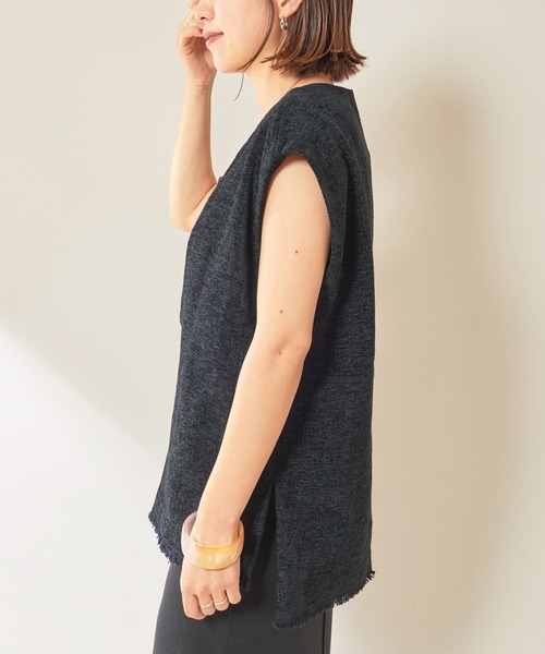 SHENERY（シーナリー）の「深Vフリンジベスト（ベスト・レディース・オフホワイト/ブラック・FREE）」の21枚目の写真