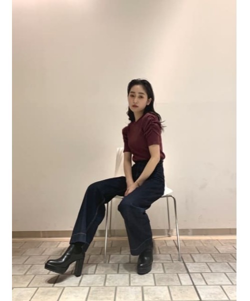 AZUL by moussy（アズールバイマウジー）の「SOCKS HEEL BOOTS/ソックスヒールブーツ（ブーツ・レディース・ブラック・SMALL/MEDIUM/LARGE）」の11枚目の写真