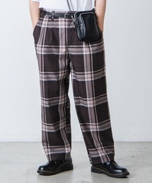 WEGO/【セットアップ対応】TRチェックセミワイドスラックス