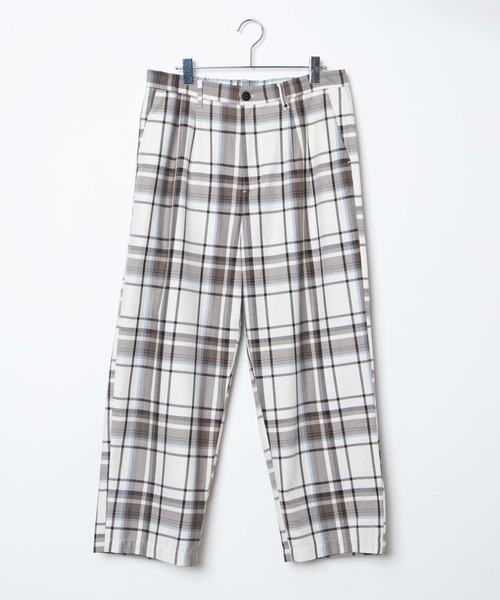 WEGO(ウィゴー)の「WEGO/【セットアップ対応】TRチェックセミワイドスラックス(スラックス・メンズ・ホワイト系その他2/ブラウン系その他2・MEDIUM/LARGE)」の7枚目の写真