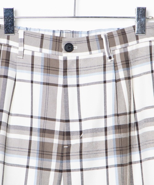 WEGO(ウィゴー)の「WEGO/【セットアップ対応】TRチェックセミワイドスラックス(スラックス・メンズ・ホワイト系その他2/ブラウン系その他2・MEDIUM/LARGE)」の11枚目の写真