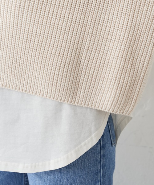 SHENERY（シーナリー）の「片畦スリットネックニットプルオーバー（ニット/セーター・レディース・ピンク/グリーン/アイボリー/ネイビー・FREE）」の14枚目の写真