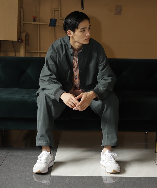 niko and...（ニコアンド）の「[セットアップ対応]バンドカラーステッチブルゾン（ブルゾン・メンズ・ブラウン/アイボリー/チャコール・MEDIUM/LARGE）」の15枚目の写真