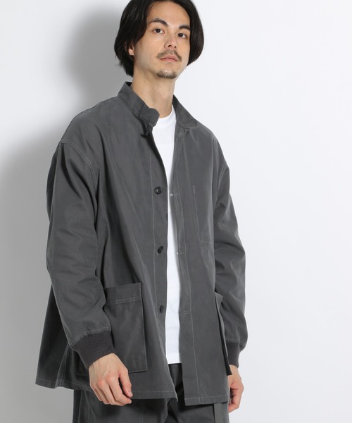 niko and...（ニコアンド）の「[セットアップ対応]バンドカラーステッチブルゾン（ブルゾン・メンズ・ブラウン/アイボリー/チャコール・MEDIUM/LARGE）」の4枚目の写真