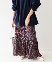 SLOBE IENA | SPRINTEX フラワーペイズリースカート【手洗い可能/ウエストゴム】◆(スカート)