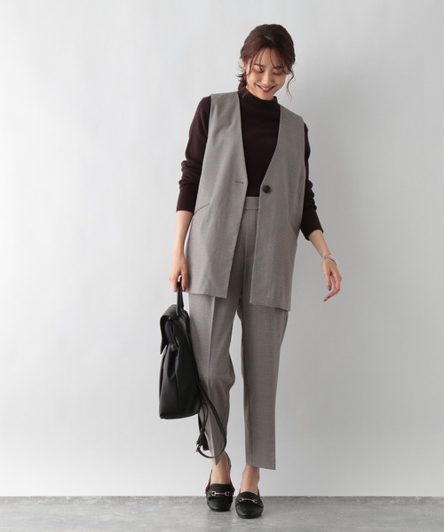 GLOBAL WORK(グローバルワーク)の「洗えるSETUPジレ【MATINEE LINE】/958018(ベスト・レディース・ブラウン系その他/ブラウン系その他6/ダークグレー・FREE)」の8枚目の写真