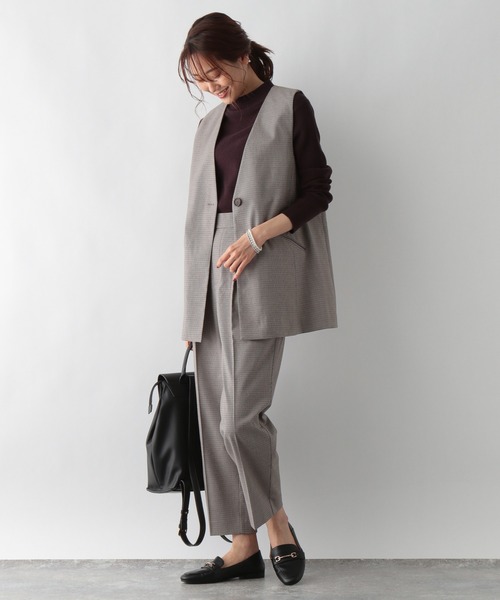 GLOBAL WORK(グローバルワーク)の「洗えるSETUPジレ【MATINEE LINE】/958018(ベスト・レディース・ブラウン系その他/ブラウン系その他6/ダークグレー・FREE)」の9枚目の写真