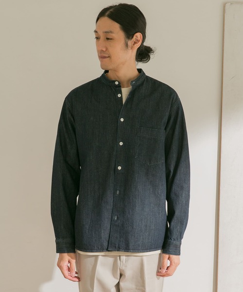 URBAN RESEARCH DOORS（アーバンリサーチドアーズ）の「デニムバンドカラーシャツ（シャツ/ブラウス・メンズ・ワンウォッシュ/ライトインディゴブルー・40/38）」の22枚目の写真