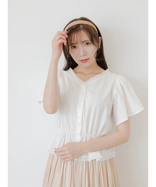 【新品】Areeam コットンレースラグランブラウス Areeam｜コットンレースラグランブラウス | Rakuten Fashion