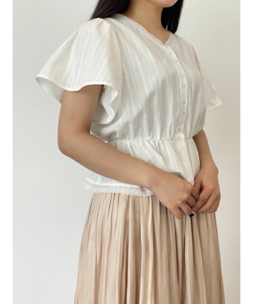 Areeam（アリーム）の「コットンレースペプラムブラウス（シャツ