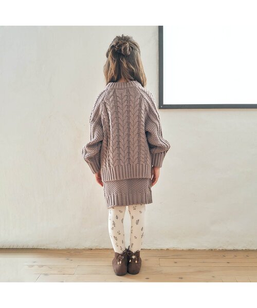 apres les cours（アプレレクール）の「お花柄タイツ（タイツ/ストッキング・キッズ・アイボリー/ライトグレー/ネイビー・110/90/140/100/120）」の5枚目の写真