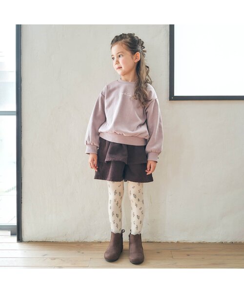 apres les cours（アプレレクール）の「お花柄タイツ（タイツ/ストッキング・キッズ・アイボリー/ライトグレー/ネイビー・110/90/140/100/120）」の6枚目の写真