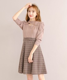 TITTY&CO. | チェックドッキングフレアワンピース(ワンピース)