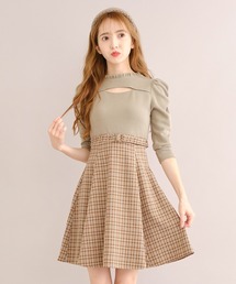 TITTY&CO. | チェックドッキングフレアワンピース(ワンピース)