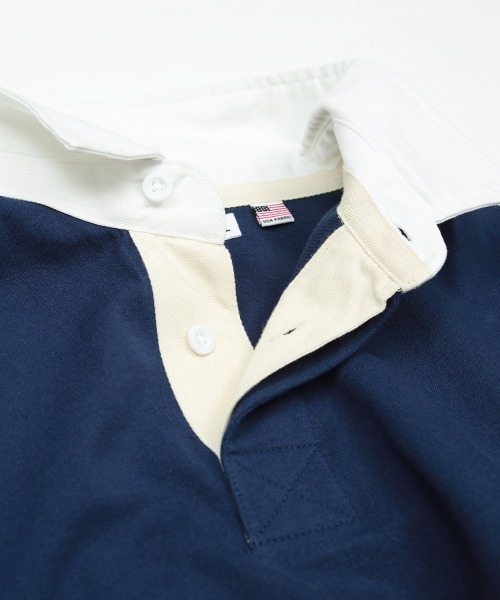 improves(インプローブス)の「パネル切替 ビッグシルエット ラガーシャツ(ポロシャツ・メンズ・ネイビー/スミクロ/グリーン・LARGE/MEDIUM)」の5枚目の写真