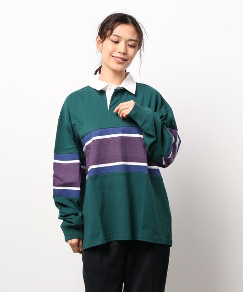 improves(インプローブス)の「パネル切替 ビッグシルエット ラガーシャツ(ポロシャツ・メンズ・ネイビー/スミクロ/グリーン・LARGE/MEDIUM)」の19枚目の写真